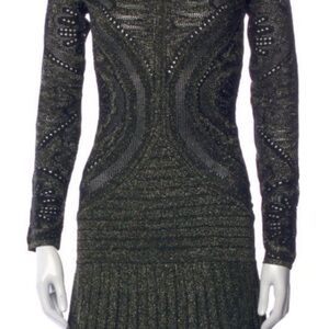 Just Cavalli black Gold Embellished Bodycon Dress